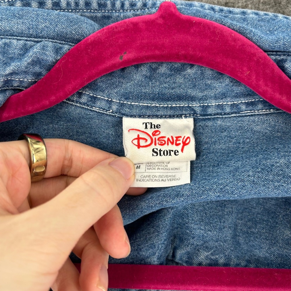 Vintage Disney Store Winnie the Pooh Embroidered Denim Shirt Womens Medium Blue - Picture 2 of 7